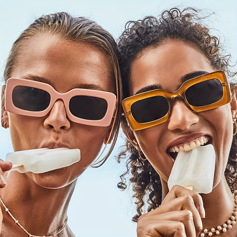 Y2K Rectangle Frame Sunglasses for Women Men Jelly Party Glasses UV400