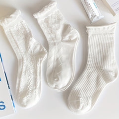 6 Pairs Solid Socks Comfy & Breathable Women's Stockings & Hosiery