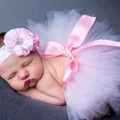 Newborn Photography Outfit Puffy Tutu Skirt & Headband Set