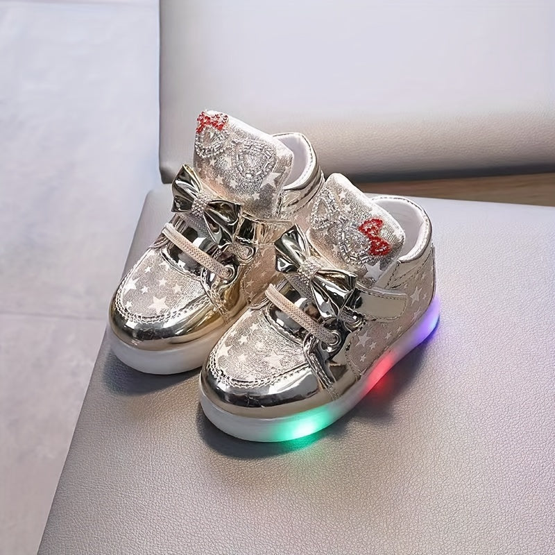 Girl's LED Light Up High Top Skate Shoes