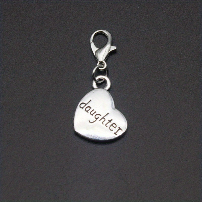 8pcs Silvery 3D Family Member Pendants Lobster Clasp
