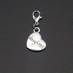 8pcs Silvery 3D Family Member Pendants Lobster Clasp