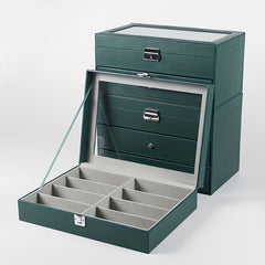 8 Grid PU Leather Sunglasses Storage Box