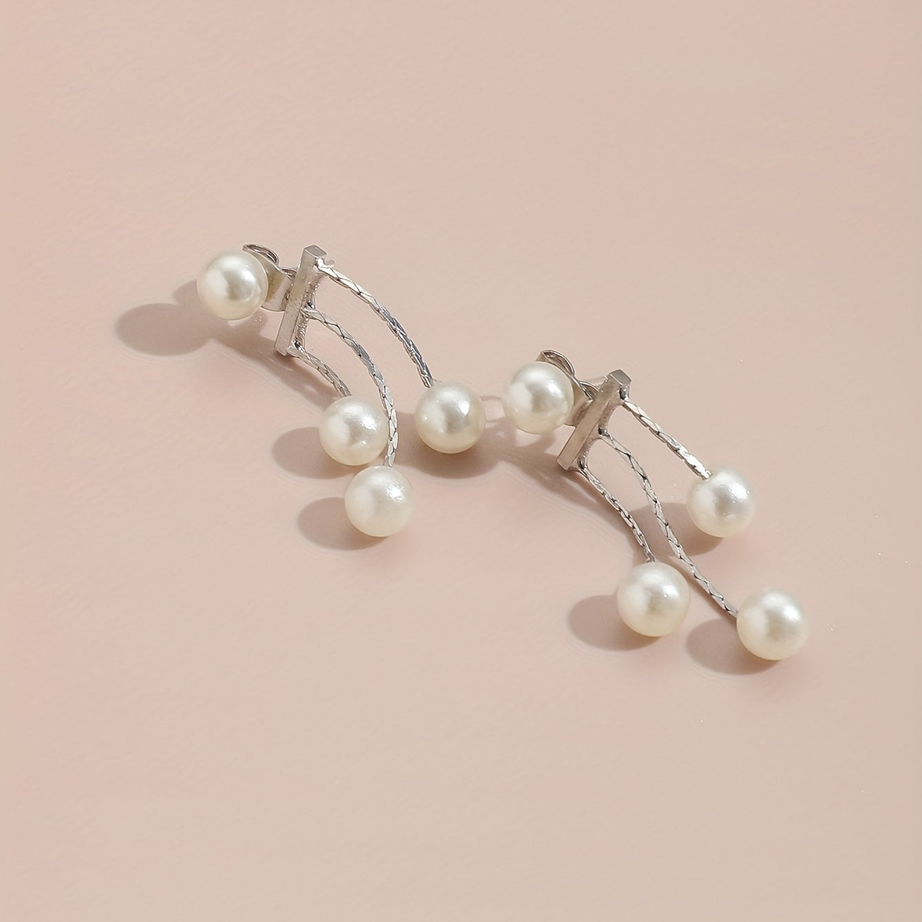 Sexy Style Faux Pearl Decor Stud Earrings Alloy Jewelry