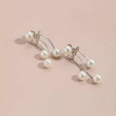 Sexy Style Faux Pearl Decor Stud Earrings Alloy Jewelry