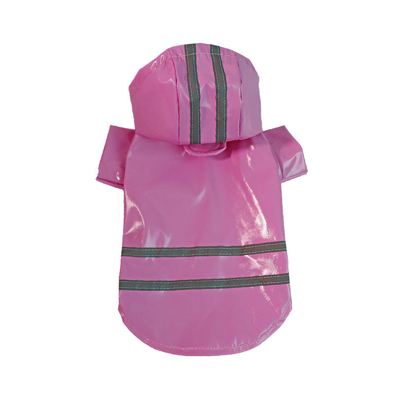 Pet PU Raincoat For Small Medium Dog Puppy Reflective Waterproof
