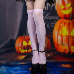 Spider Web Print Over The Knee Socks