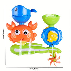 Suction Cup Bath Toy Set for Kids, Rotating Water Wheel Fun