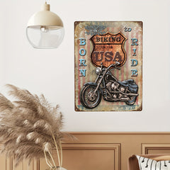 Retro Motorcycle Art Tin Metal Sign Poster