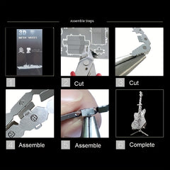 3D Metal Puzzle Acoustic Guitar Model Kit