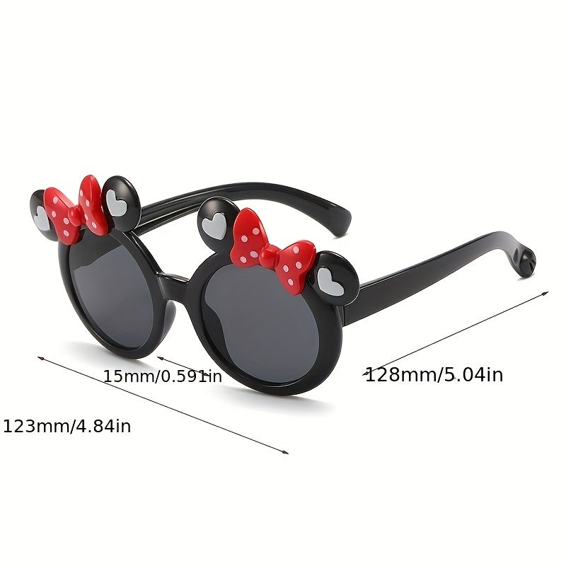 Cartoon Mouse Ear Bow Round Sunglasses UV Protection for Holiday Party