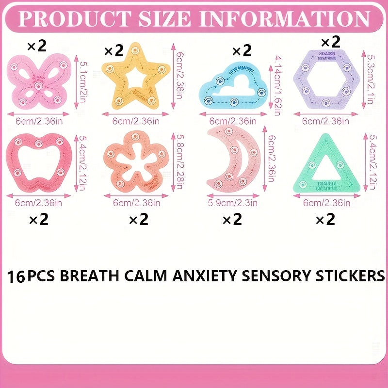 8pcs Anxiety Sensory Stickers Calming Strips for Anxiety