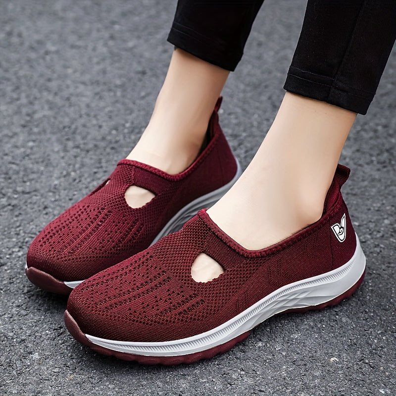 Non-slip Soft Sole Breathable Walking Shoes Slip-On Sporty Sneakers