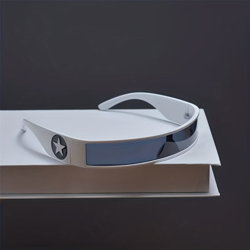 Y2K Wrap Around Sunglasses Star Decor UV400