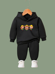OERYUI Cartoon Girl Print Hooded Pullover Pants Set For Sports