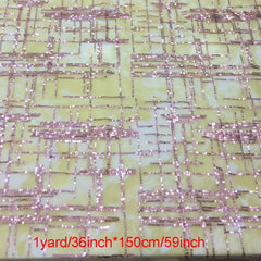 Mesh Sequin Embroidery Fabric Gingham Dress Lace Glitter Sequins
