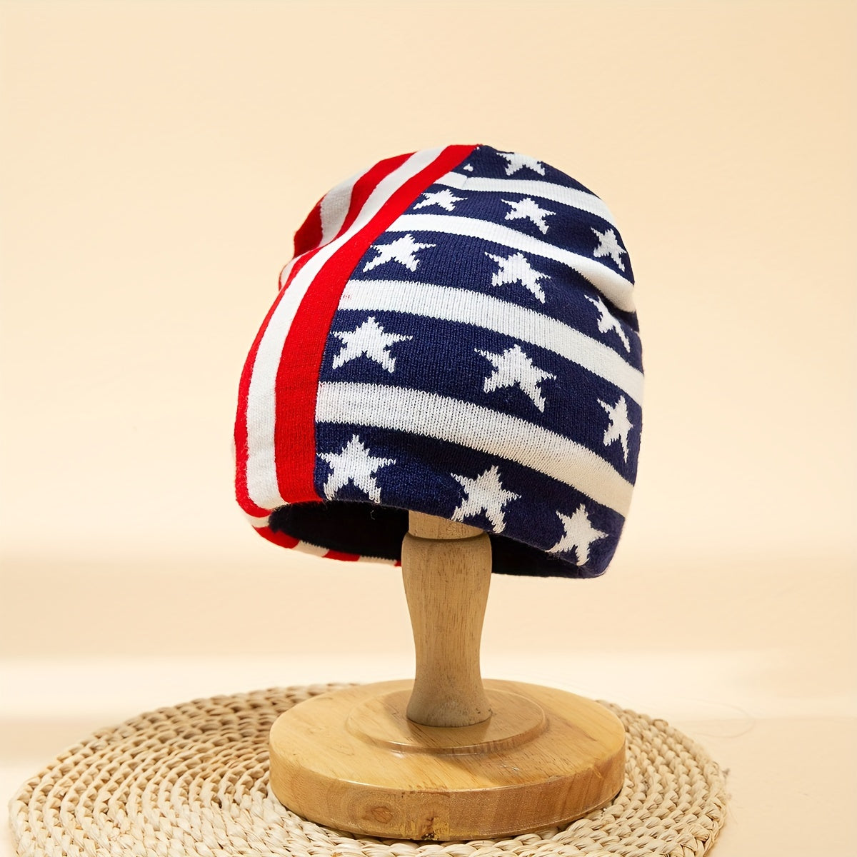 Independence Striped Star American Flag Knitted Jacquard Hat