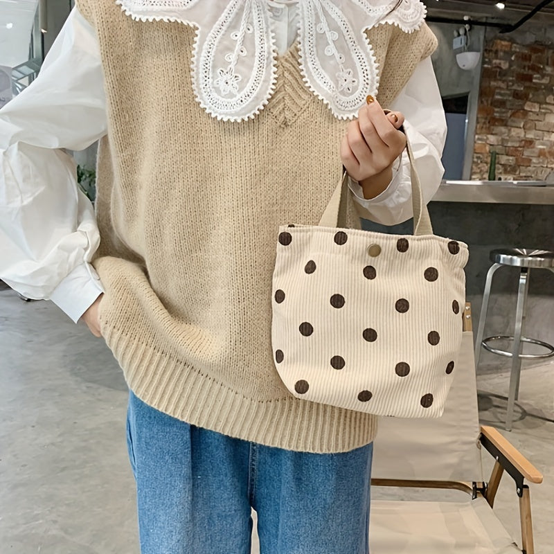 Corduroy Handbag Satchel Bag Lightweight