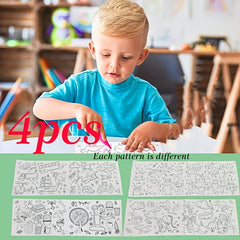 Creative Drawing Roll for Kids - 3 Sizes of Paper, Underwater World Theme
