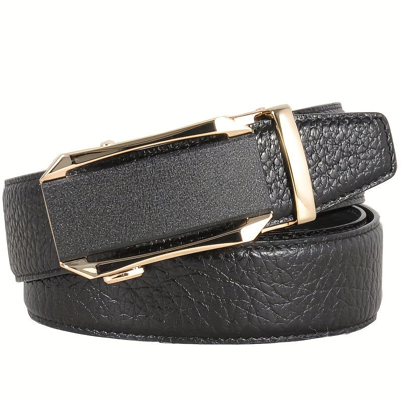 Men's Leather Belt Automatic Buckle Waist Strap