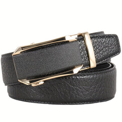 Men's Leather Belt Automatic Buckle Waist Strap