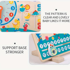Calendar Clock Puzzle Board Kids Learning Time Cognition Toy