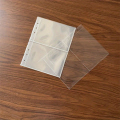 10pcs Transparent Loose Leaf Replacement Bag A5 Card Book 4 Compartments