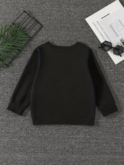 Excavator Print Boys Casual Pullover Sweatshirt Long Sleeve Crew Neck Tops