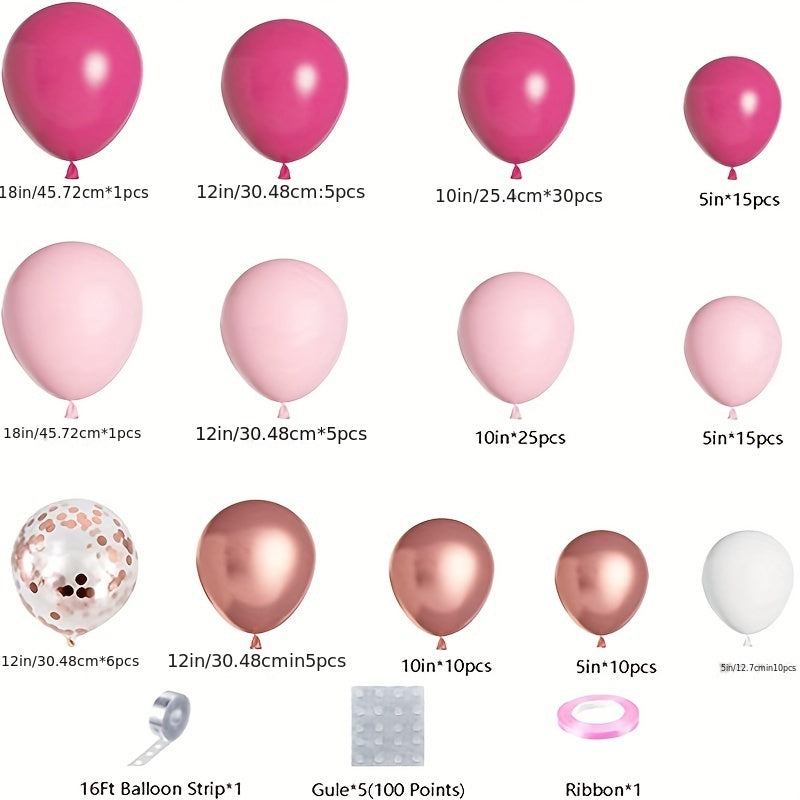 Pink Rose Balloon Wreath Set for Girls' Princess Birthdays