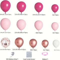 Pink Rose Balloon Wreath Set for Girls' Princess Birthdays