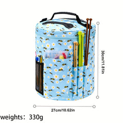 Large Capacity Yarn Bag Bee Print Storage Bag