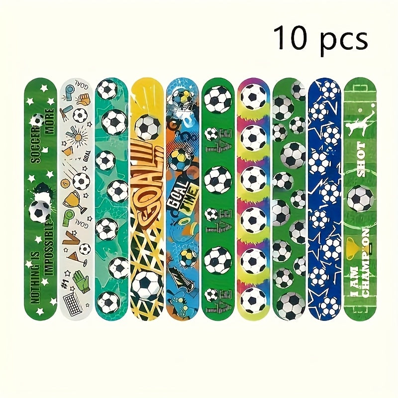 12pcs Football Slap Bracelets - Soccer Wristband Snap Bands for Boys