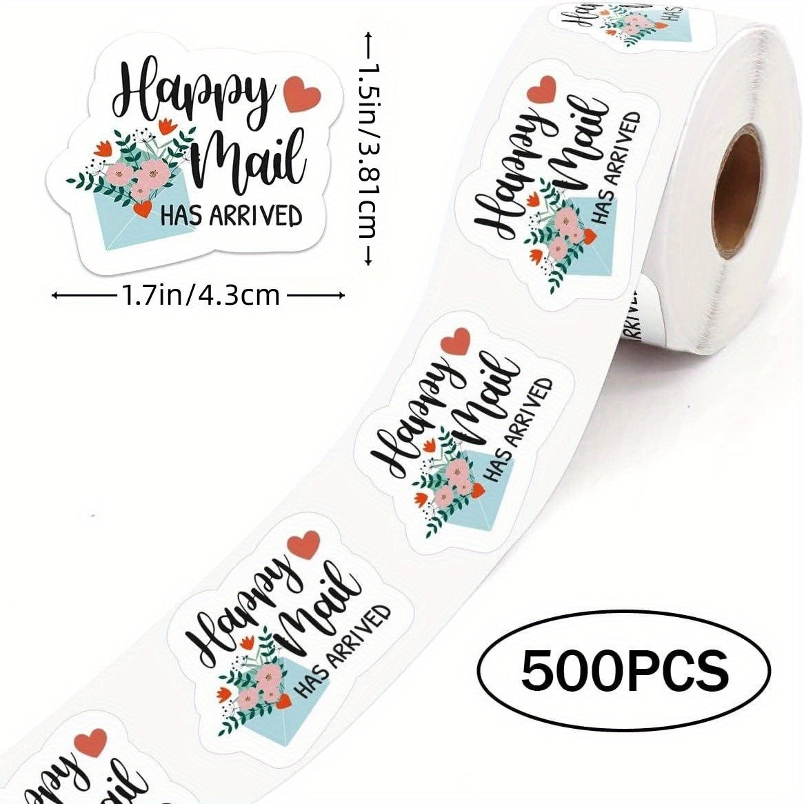 500pcs Happy Mail Has Arrived Thank You Sticker