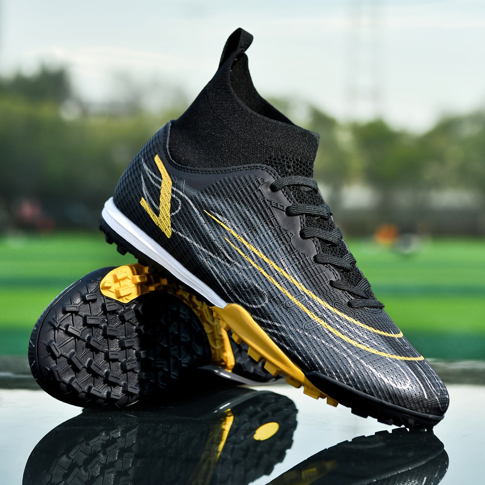 Boys' High Top Turf Soccer Boots Anti-Skid Outdoor Cleats