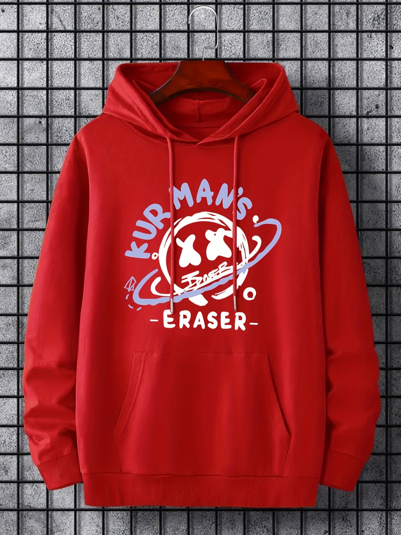 Cartoon Planet Print Hoodie Men's Pullover Hooded Sweatshirt