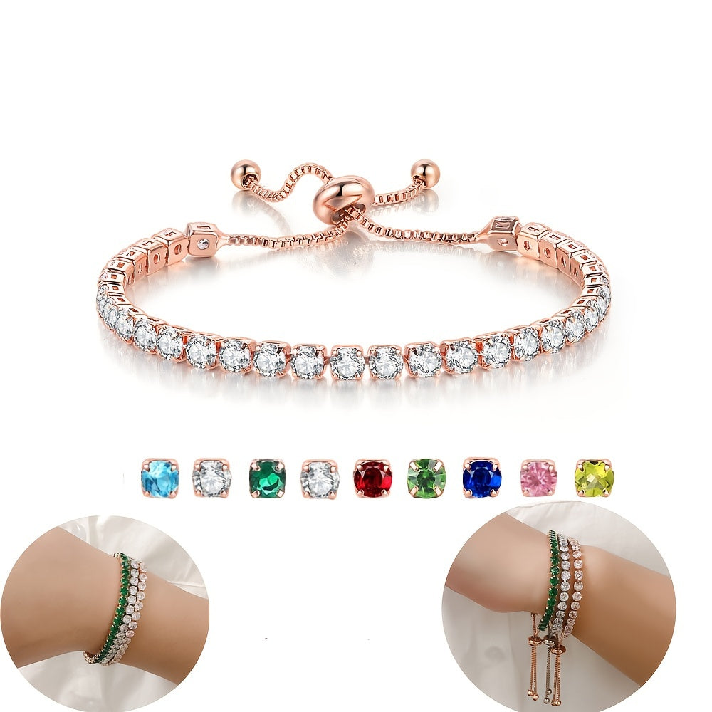 18K Plated Tennis Bracelet Full Zircon Chain Personality Hand Jewelry