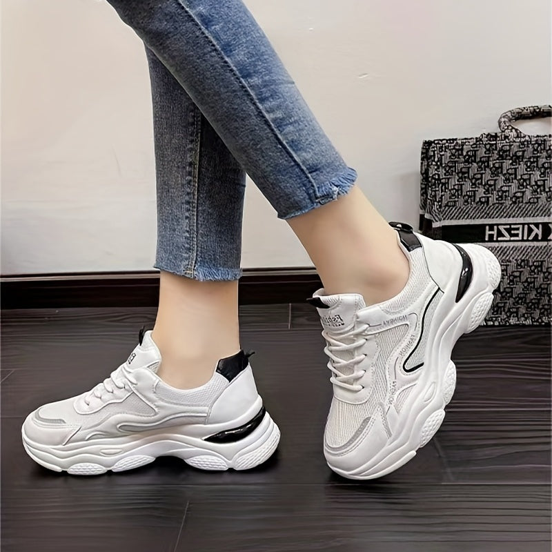 Women's Mesh Breathable Chunky Sneakers Soft Bottom Running Shoes