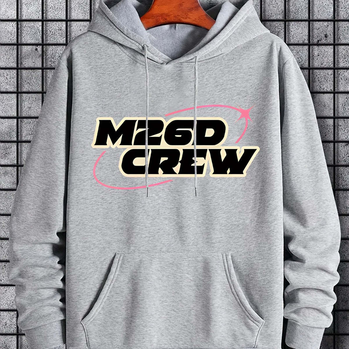 Men's MZGD CREW Print Hoodie Casual Drawstring Hoodie Sweatshirt