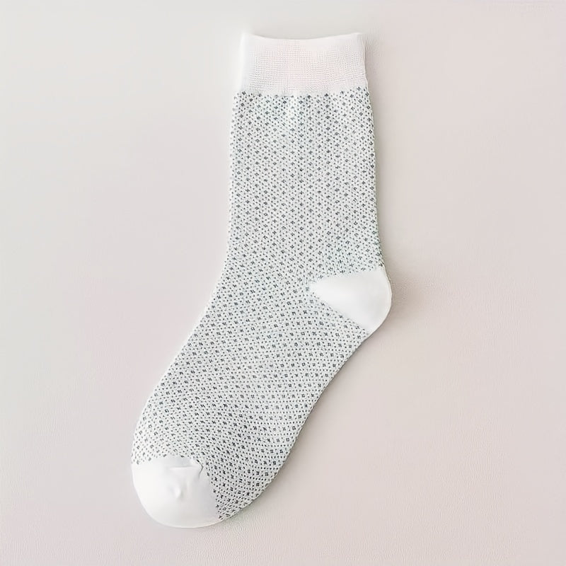 5 Pairs Floral & Plaid Print Comfy Mid Tube Socks Women's Stockings