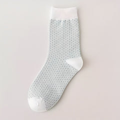 5 Pairs Floral & Plaid Print Comfy Mid Tube Socks Women's Stockings
