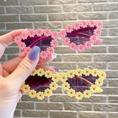 Flower Decor Frame Sun Protection Sunglasses for Kids