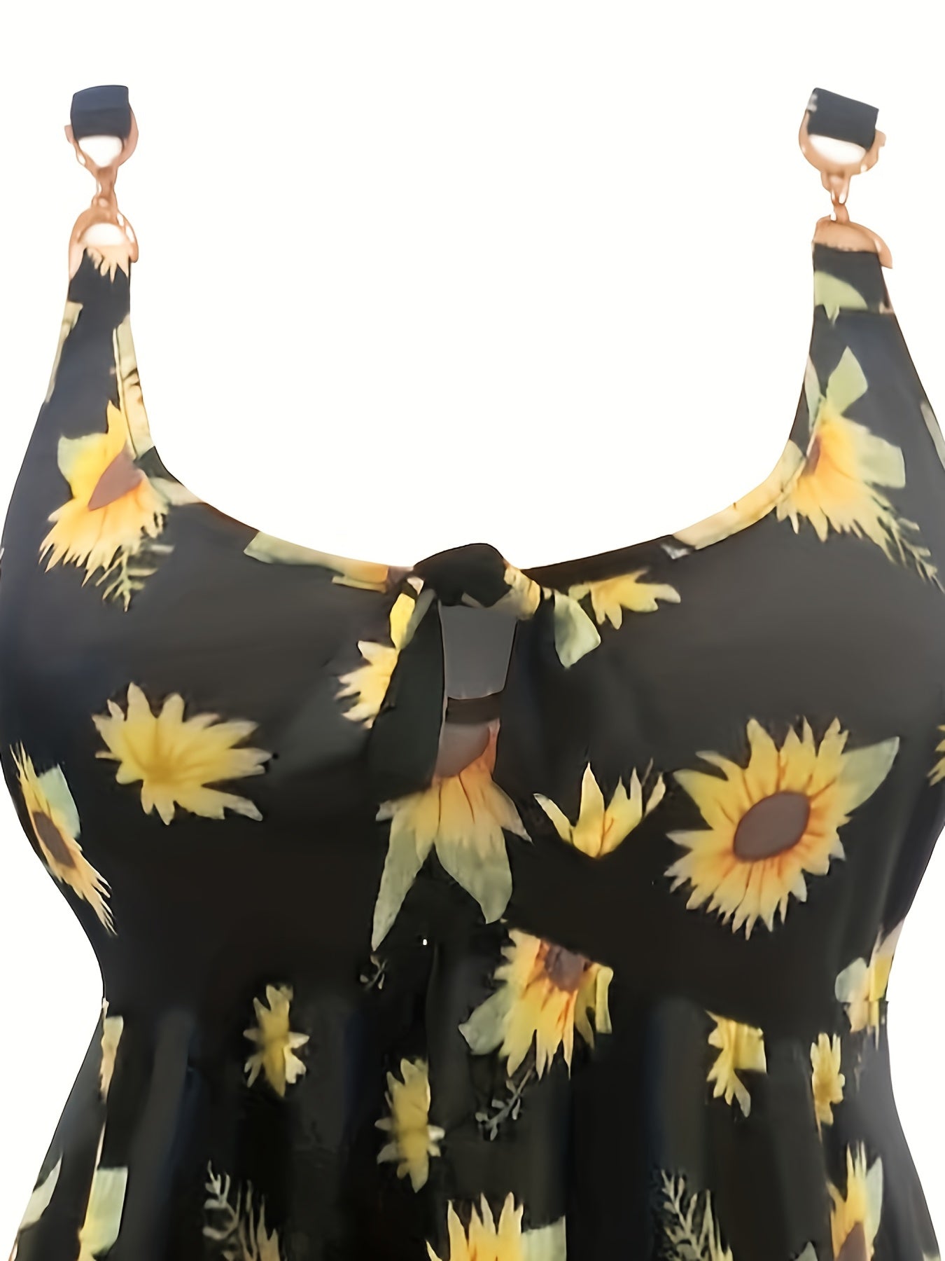  Sunflower Print Peplum Tank Top