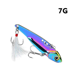 Reflective VIB Sequins Long Throw Lure with Feather Hook