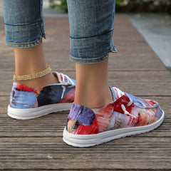 Women's Art Painting Print Canvas Shoes Lace Up Outdoor Lightweight Sneakers