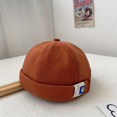 Hip Hop Patched Landlord Hat Female Spring Summer Retro Ruffle Melon Skin Hat