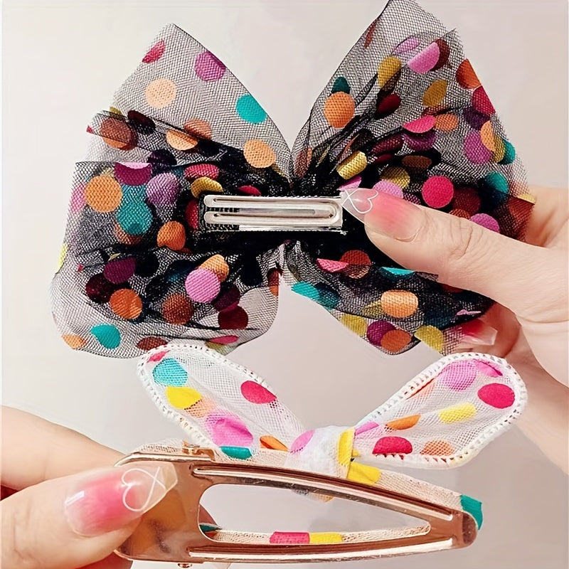 3pcs Mesh Polka Dot Headband Hair Clip Lace Hair Accessories