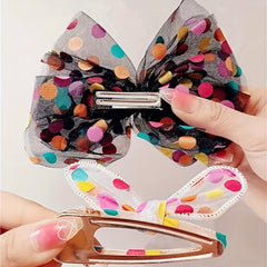 3pcs Mesh Polka Dot Headband Hair Clip Lace Hair Accessories