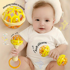 Soft Rubber Ball Rattle Stick Sand Hammer Toys