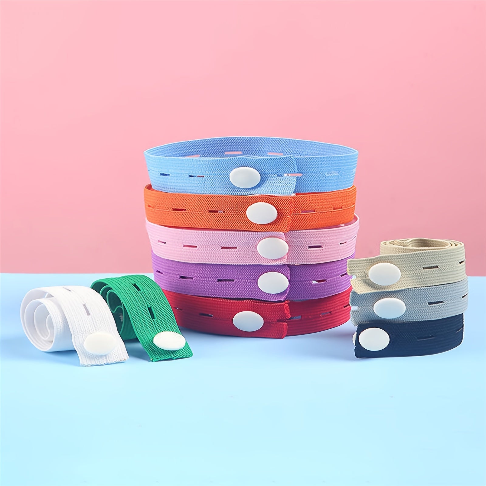 10pcs Self-adhesive Elastic Straps for Clothes Sorting and Storage