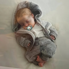 Adorable 45 Sleeping Reborn Boy Doll Full Body Soft Vinyl Material Waterproof Re